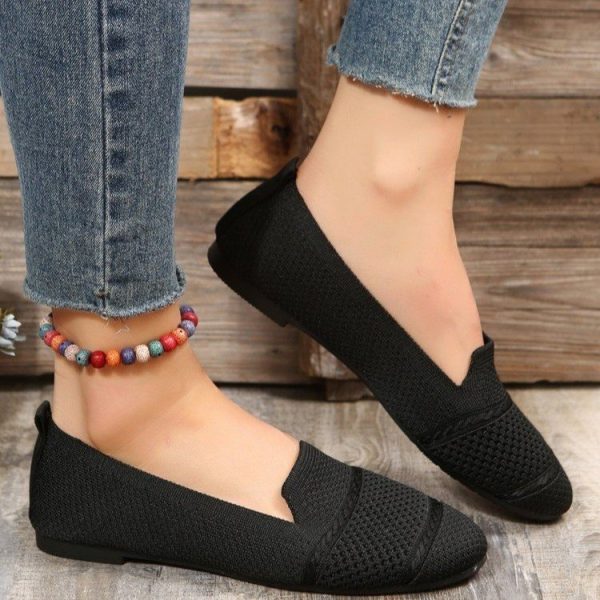 ⁦Women's Ballet Flats Round Toe Soft Sole Slip On Lazy Shoes Walking Flat Loafers⁩ - الصورة ⁦2⁩