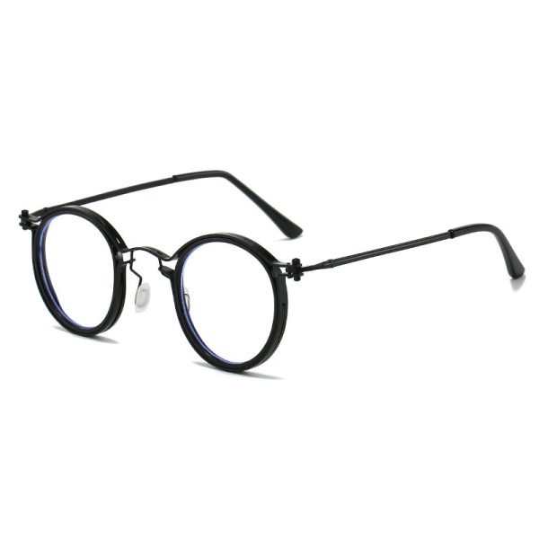 ⁦Vintage Round Frame Glasses Frame Anti-Blue Ray Plain Glasses⁩ - الصورة ⁦5⁩