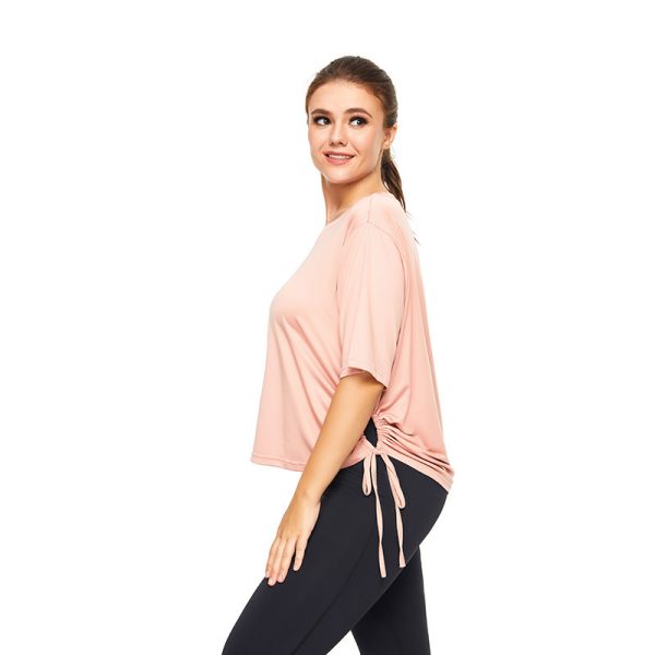 ⁦Loose Quick-drying Clothes Yoga Clothes Tops Sports T-shirts Fitness Clothes Short Sleeves⁩ - الصورة ⁦2⁩