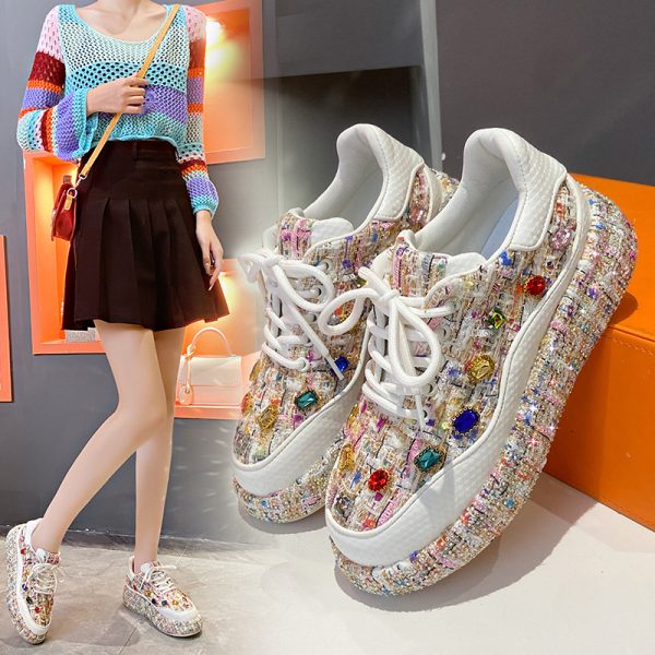 ⁦Board Shoes Thick Sole Low-cut Fashion Sports⁩ - الصورة ⁦4⁩