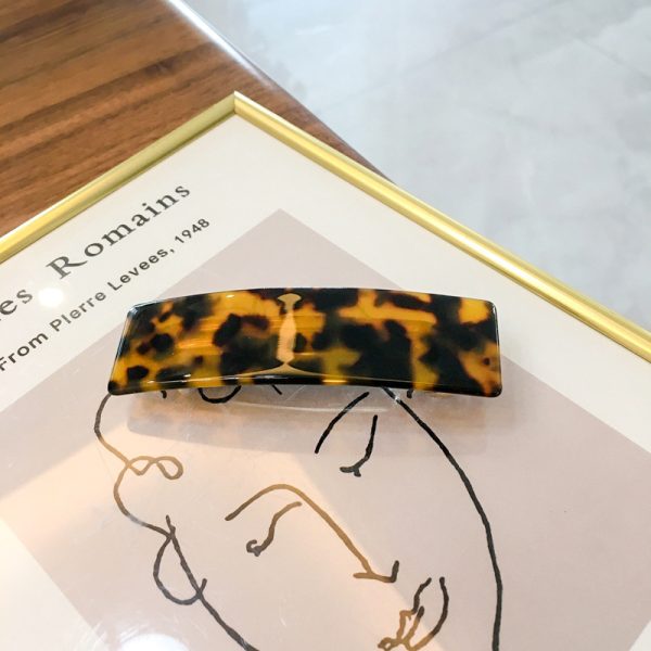 ⁦Acetate Simple Graceful Hair Accessories Horizontal Clip Rectangular All-match Spring Clip For Women⁩ - الصورة ⁦8⁩