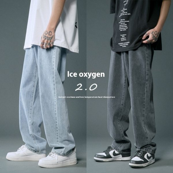 ⁦Loose Straight Summer Thin Jeans For Men⁩ - الصورة ⁦2⁩