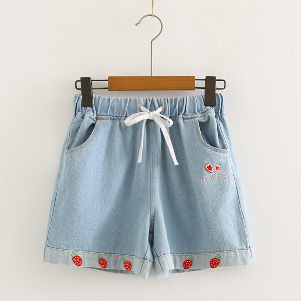 ⁦Strawberry loose wide-leg jeans women⁩ - الصورة ⁦9⁩