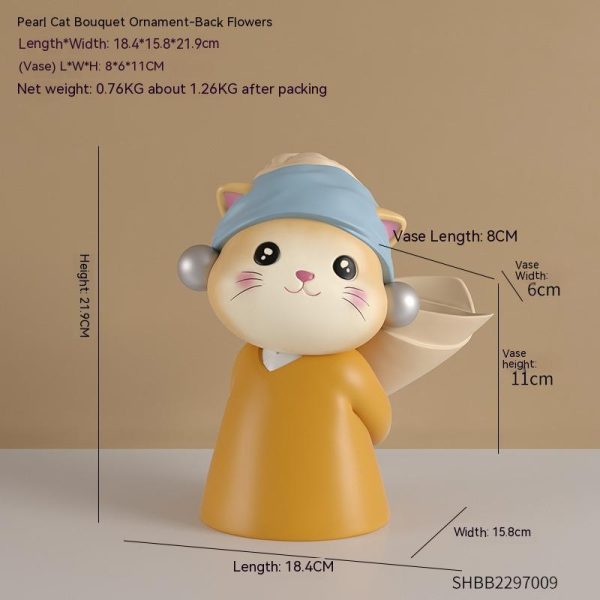 ⁦Art Cat Bouquet Vase Decoration Home Decoration⁩ - الصورة ⁦8⁩