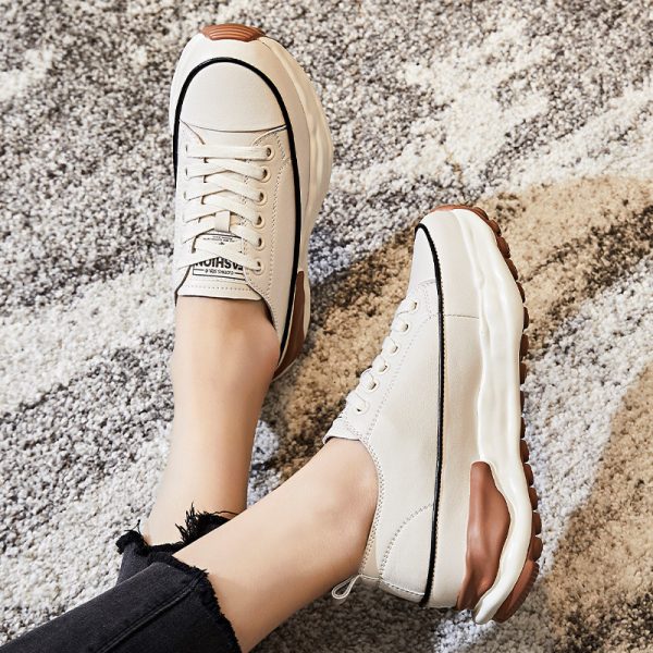 ⁦Women's New Flat Platform All Match Leather Shoes⁩ - الصورة ⁦3⁩