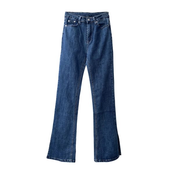⁦Women's High Waist Casual Stretch Flare Slit Jeans Women⁩ - الصورة ⁦4⁩