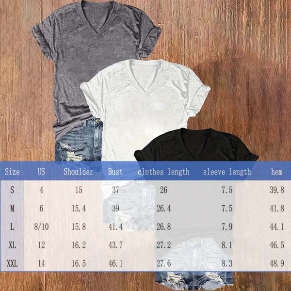 ⁦3-Pack Women's Basic V-Neck Tees Set Summer Soild Color Short Sleeve T-Shirts⁩ - الصورة ⁦6⁩