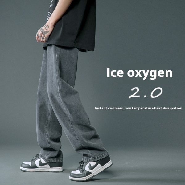 ⁦Loose Straight Summer Thin Jeans For Men⁩ - الصورة ⁦7⁩