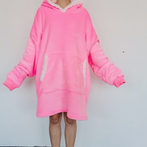 ⁦Flannel Lazy Fleece-lined Thickened Double Layer Composite Pullovers Home Wear⁩ - الصورة ⁦9⁩
