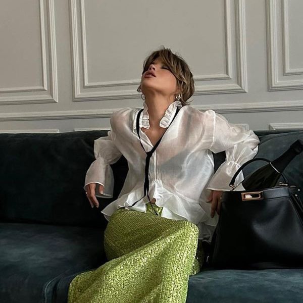 ⁦Women's Flared Sleeve Design French Style Shirt⁩ - الصورة ⁦3⁩