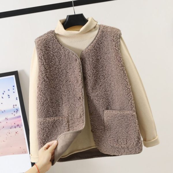 ⁦Autumn And Winter Versatile Outerwear Plush Vest⁩ - الصورة ⁦5⁩