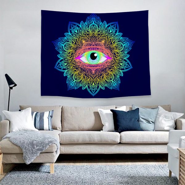 ⁦Trendy Home Decor Psychedelic Print Tapestry⁩ - الصورة ⁦2⁩