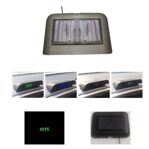 ⁦Solar Luminous Car Clock Car High-precision Electronic Watch Car Electronic Clock Wiring Free With Car Start⁩ - الصورة ⁦7⁩