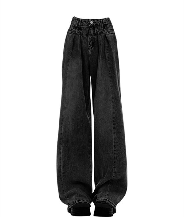 ⁦Vintage Black Jeans Women High Waisted Loose⁩ - الصورة ⁦2⁩