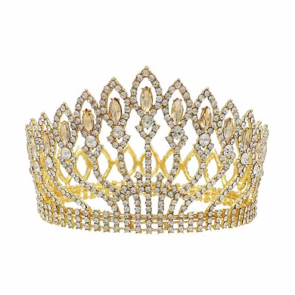 ⁦Baroque Rhinestone High-end Crown Headdress Wedding Dress Accessories⁩ - الصورة ⁦2⁩