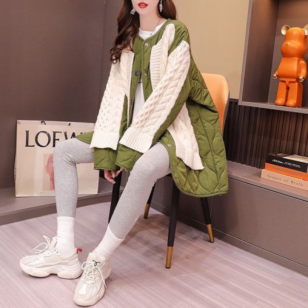 ⁦Women's Patchwork Sweater Cardigan Mid-length⁩ - الصورة ⁦5⁩