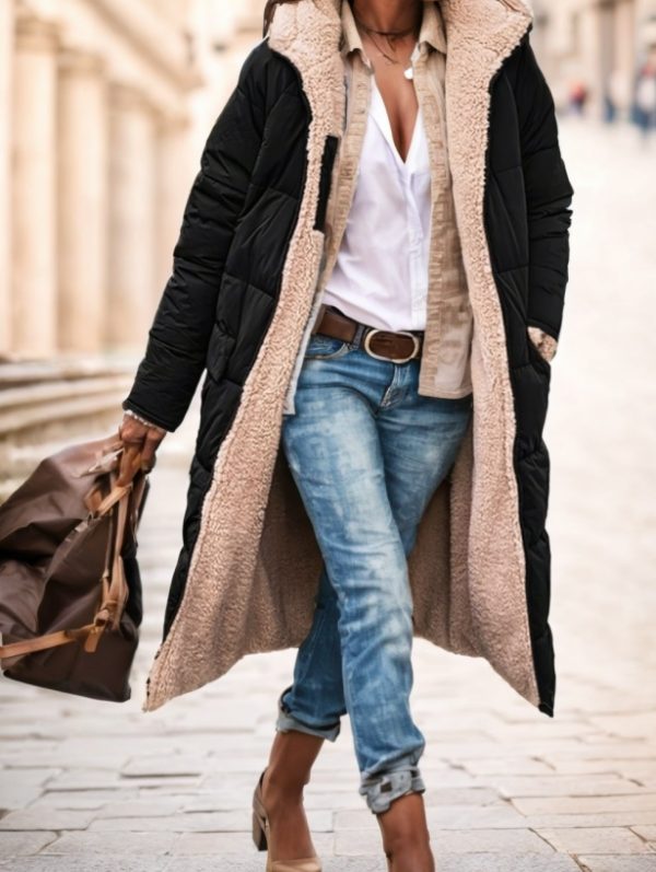 ⁦A Plain-colored Cotton-padded Jacket For Ladies⁩ - الصورة ⁦2⁩