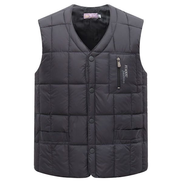 ⁦Men's Down Vest Plus-sized Duck Down Vest Warm Autumn And Winter⁩ - الصورة ⁦4⁩