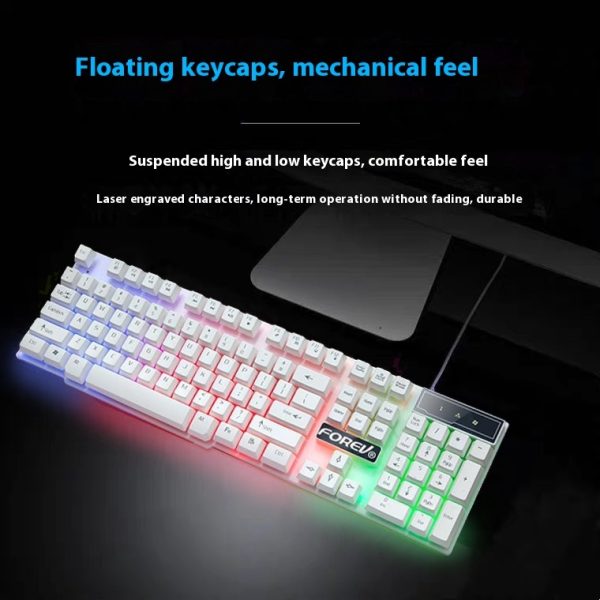 ⁦Wired Keyboard Luminous Desktop And Notebook Computer Accessories⁩ - الصورة ⁦2⁩