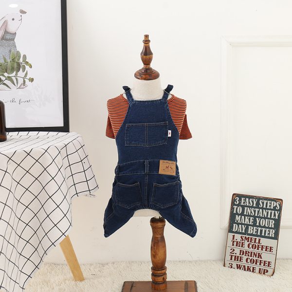 ⁦Jeans Dog Clothes Four-legged Clothes Pet Clothes Teddy Bichon Dog Clothes⁩ - الصورة ⁦8⁩