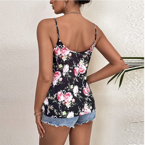 ⁦Summer European And American Loose Print Suspender Vest Women's Top⁩ - الصورة ⁦3⁩