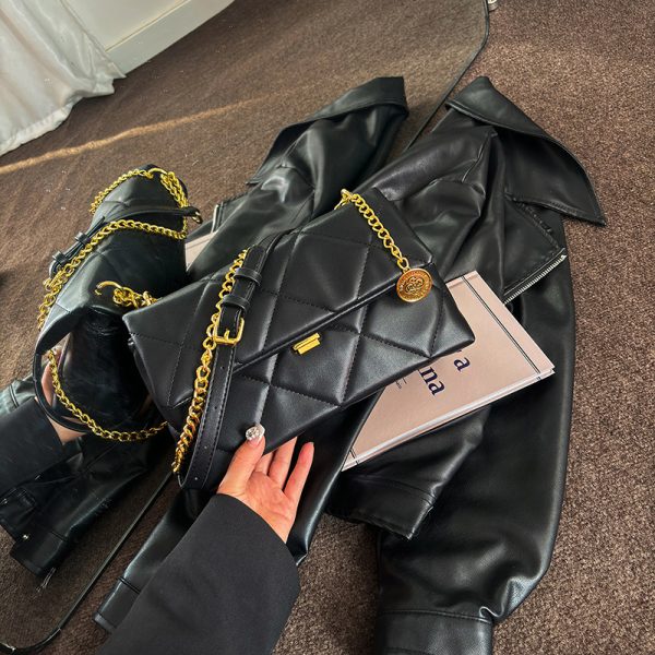 ⁦Women's Fashion Diamond Chain Messenger Bag⁩ - الصورة ⁦3⁩