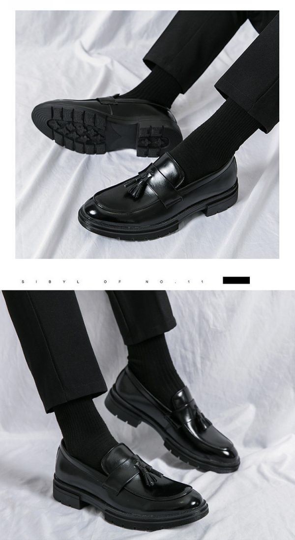 ⁦Brogue Business Casual Leather Shoes Men's Comfortable Breathable Tassel Slip-on Slip On Loafers Men⁩ - الصورة ⁦9⁩