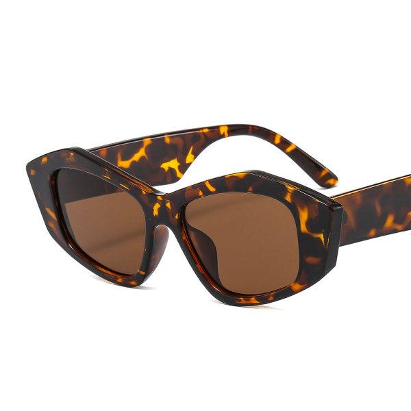 ⁦Striped Sunglasses For Men And Women Small Frame Geometry⁩ - الصورة ⁦7⁩