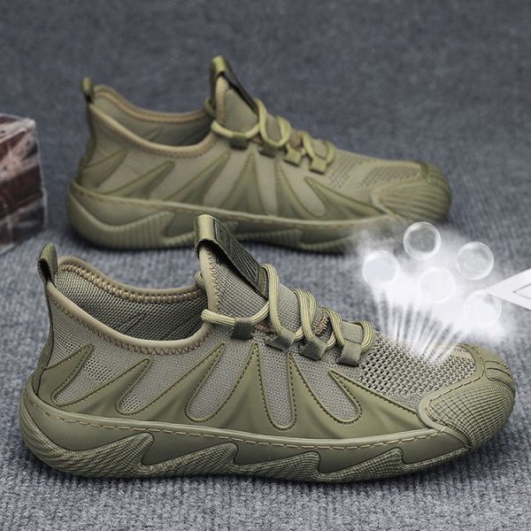 ⁦Breathable Mesh Sports Shoes Casual Lace-up Sneakers Men Non-slip Shoes⁩ - الصورة ⁦9⁩