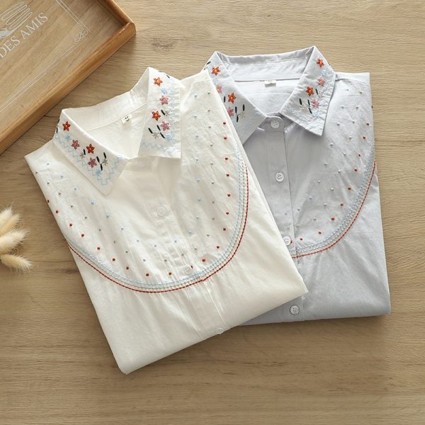 ⁦Women's Autumn Ethnic Style Loose Long Sleeve Shirt⁩ - الصورة ⁦3⁩