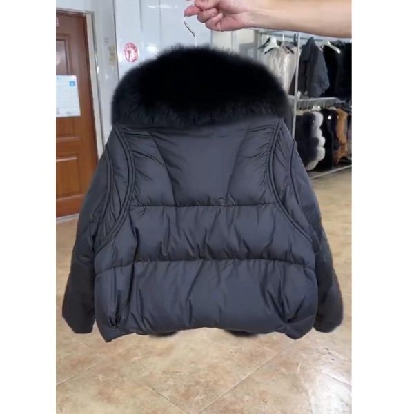 ⁦Winter New Fashion Loose Thick Cotton-padded Coat Western Style Fur Collar Slimming Women's Fashion⁩ - الصورة ⁦2⁩