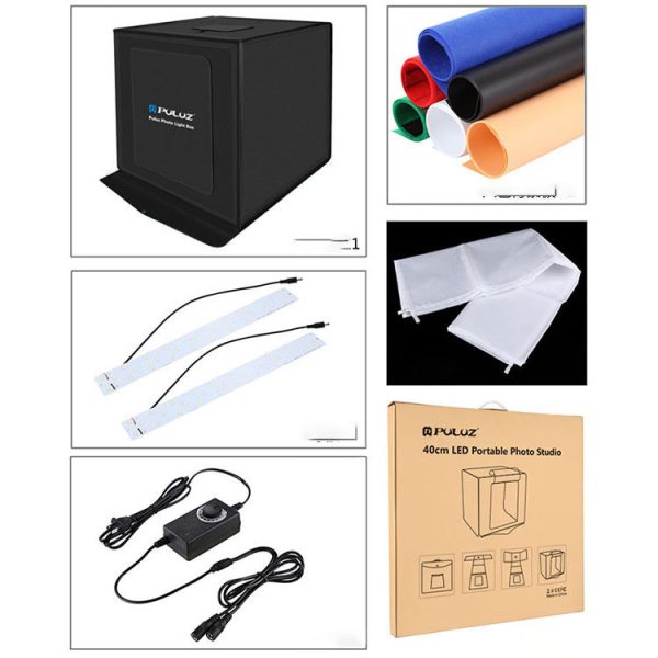 ⁦40CM Folding Studio LED Highlighting Dimming Photo Soft Light Box⁩ - الصورة ⁦5⁩