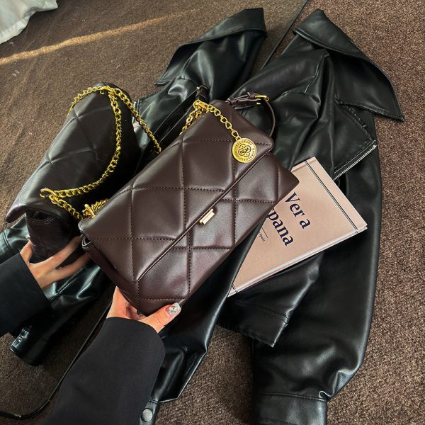 ⁦Women's Fashion Diamond Chain Messenger Bag⁩ - الصورة ⁦2⁩