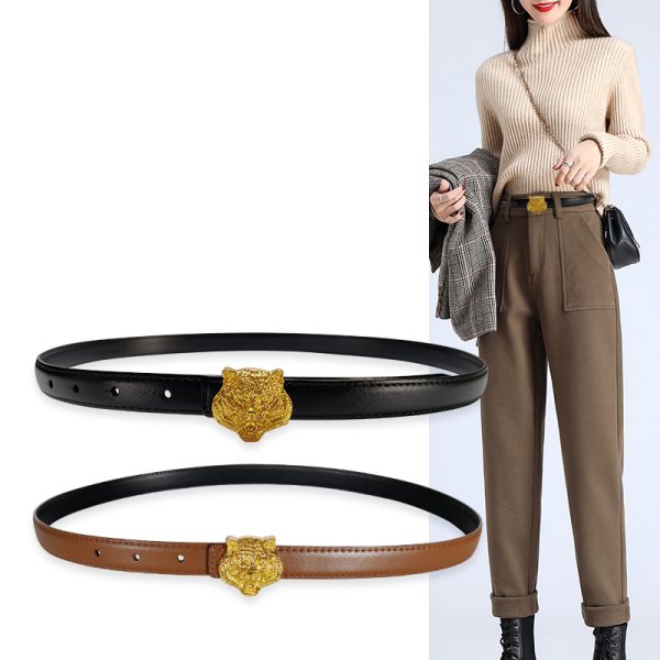 ⁦Suit Pants Belt Women's New Jeans Accessories Leather Simple⁩ - الصورة ⁦4⁩