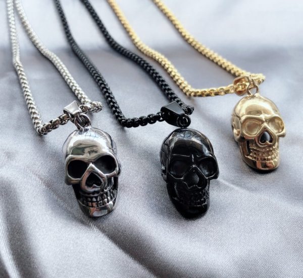 ⁦Halloween Skull Necklace Personality Punk Necklace Men Fashion Titanium Steel Accessories⁩ - الصورة ⁦9⁩