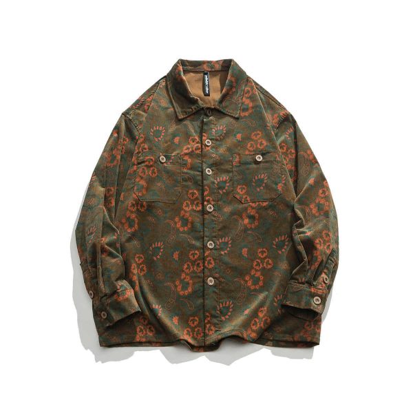 ⁦Autumn New Floral Shirt Vintage Shirt⁩ - الصورة ⁦2⁩