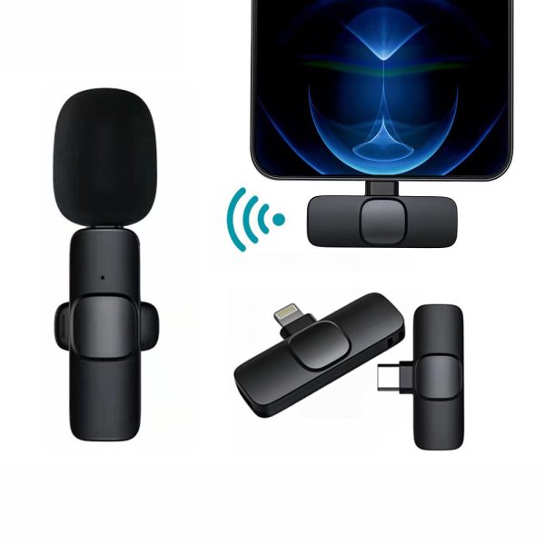 ⁦Wireless Lavalier Microphone Portable Audio Video Recording Mini Mic For I Phone Android Long Battery Life Live Broadcast Gaming⁩ - الصورة ⁦2⁩
