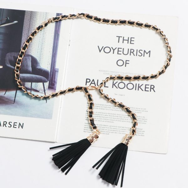 ⁦Fringed Waist Rope Tie Women With Skirt Accessories⁩ - الصورة ⁦2⁩
