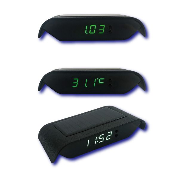 ⁦Solar Luminous Car Clock Car High-precision Electronic Watch Car Electronic Clock Wiring Free With Car Start⁩ - الصورة ⁦6⁩