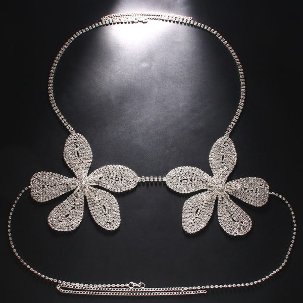⁦Bikini Pattern Bra European And American Sexy Rhinestone Body Chains Accessories⁩ - الصورة ⁦3⁩
