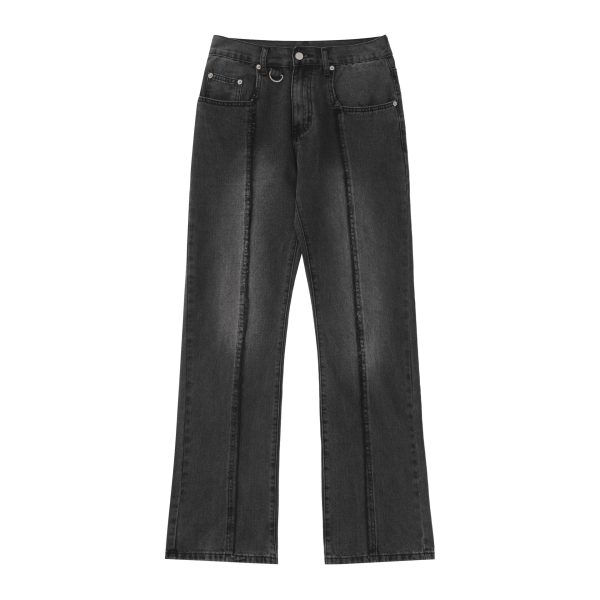 ⁦Autumn American High Street Jeans Women Washed Wear-white Retro⁩ - الصورة ⁦4⁩