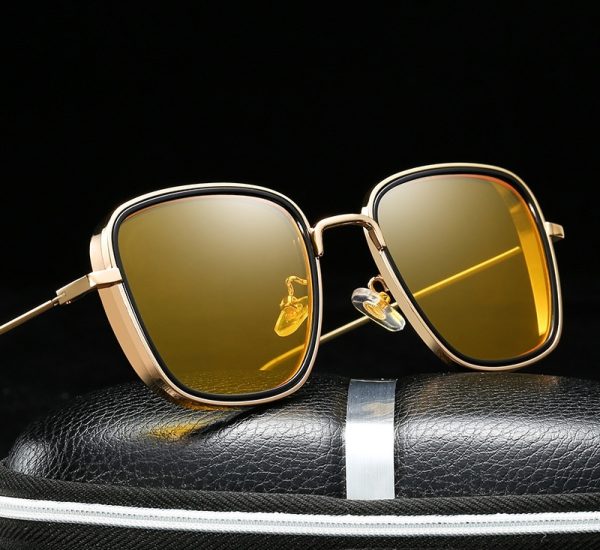⁦Women's Sunglasses Metal Retro Square Frame Steampunk⁩ - الصورة ⁦5⁩