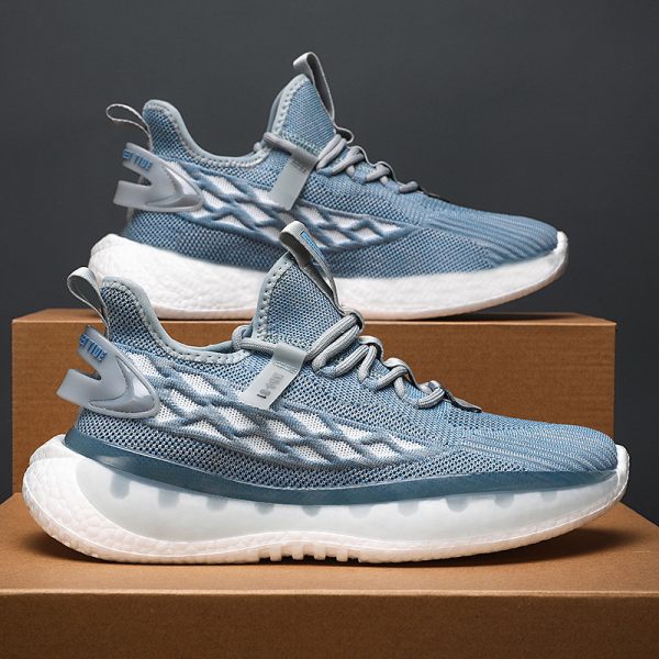 ⁦Mesh Sneakers Men Lace Up Running Shoes⁩ - الصورة ⁦7⁩