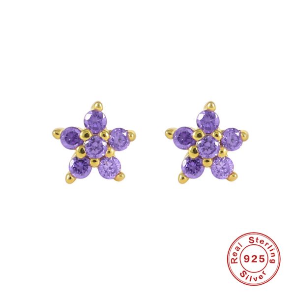 ⁦Color Diamond Snowflake Fashion Trending Earrings⁩ - الصورة ⁦4⁩