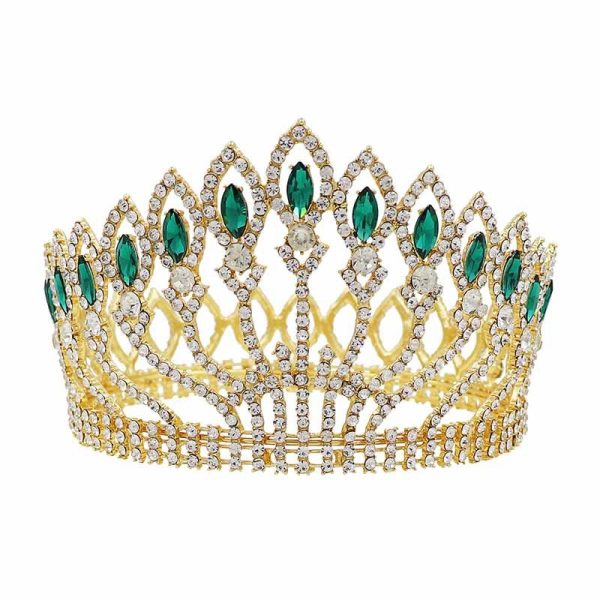 ⁦Baroque Rhinestone High-end Crown Headdress Wedding Dress Accessories⁩ - الصورة ⁦3⁩