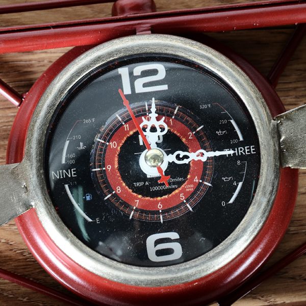 ⁦Vintage Wrought Iron Airplane Wall Decor Clock⁩ - الصورة ⁦4⁩