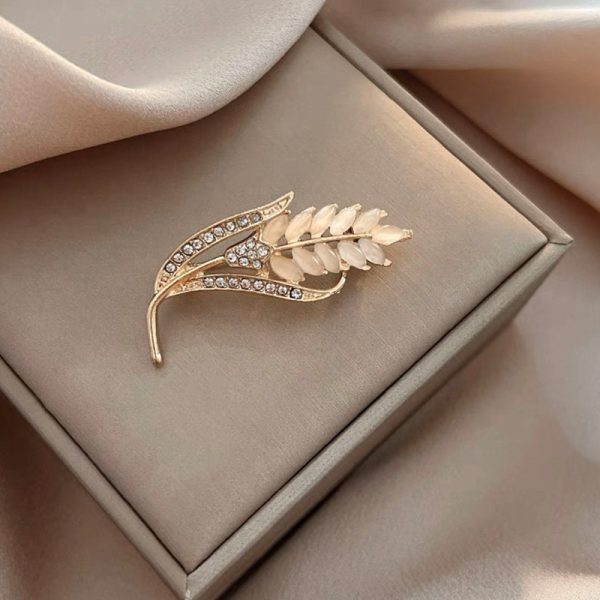 ⁦Brooch Wheat Corsage Wardrobe Malfunction Proof Pin Accessories⁩ - الصورة ⁦5⁩