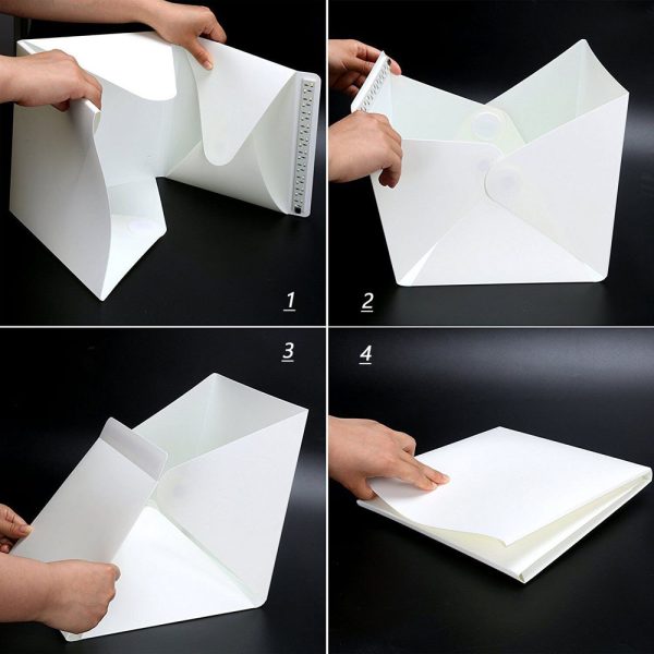 ⁦20cm folding studio Professional photo simple LED small light box⁩ - الصورة ⁦5⁩