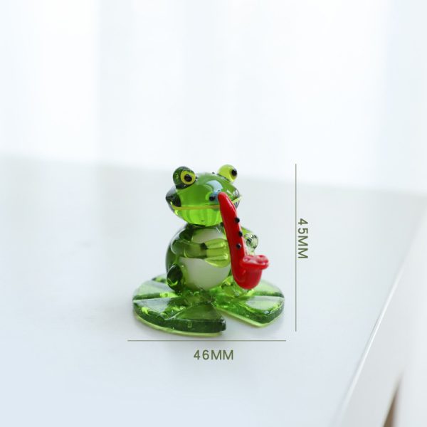 ⁦Home Decor Glass Frog Ornament Shape⁩ - الصورة ⁦3⁩