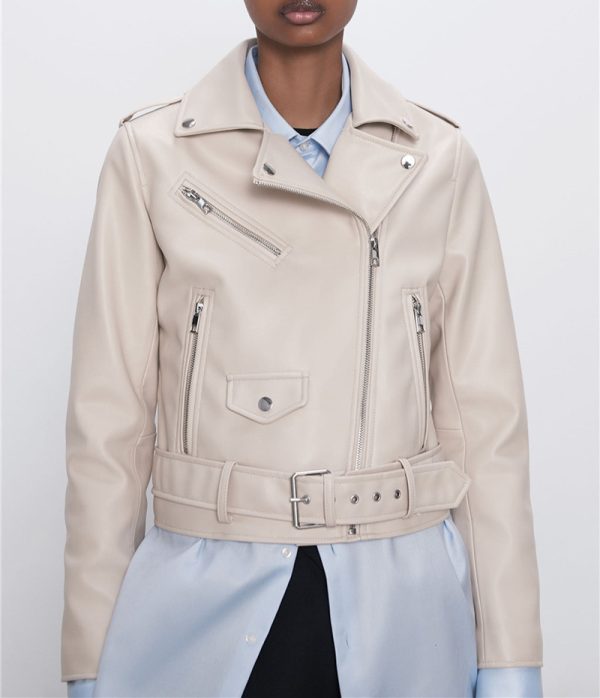 ⁦Women's Motorcycle Leather Jackets Autumn New⁩ - الصورة ⁦6⁩